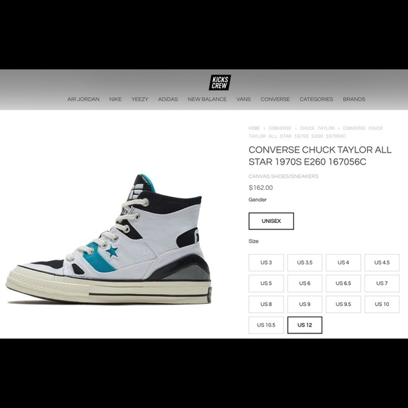 BRAND NEW! Converse Chuck 70 ERX260 Hi 167056C Hi Top Sneaker Mens 12 - Picture 2 of 3